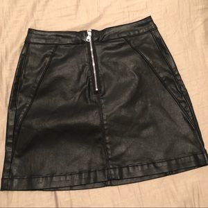 High-waisted Faux Leather Skirt 26